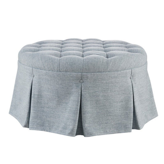 The Wainscott Tufted Skirted Round Cocktail Ottoman