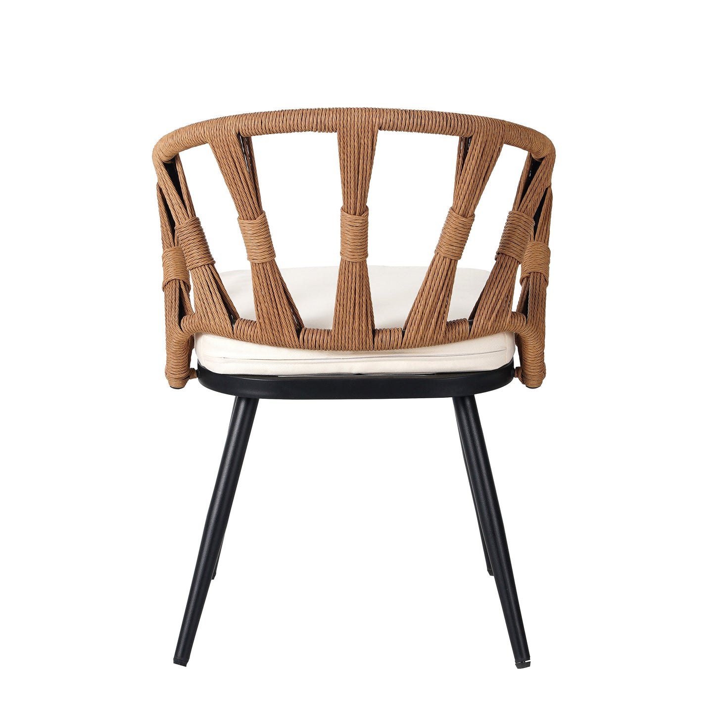 Outdoor Set Contemporary Pe Rattan Chairs and Plastic Wood Table