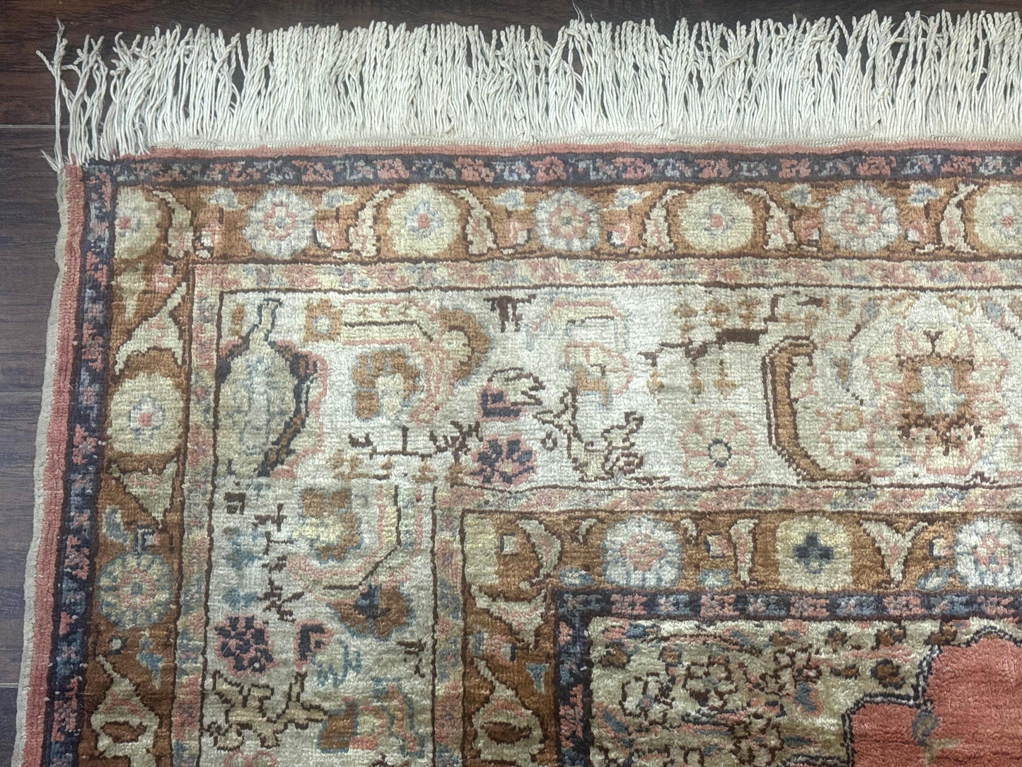 Silk Turkish Kayseri Rug 4x6, Haji Jalili Design, Vintage Rug