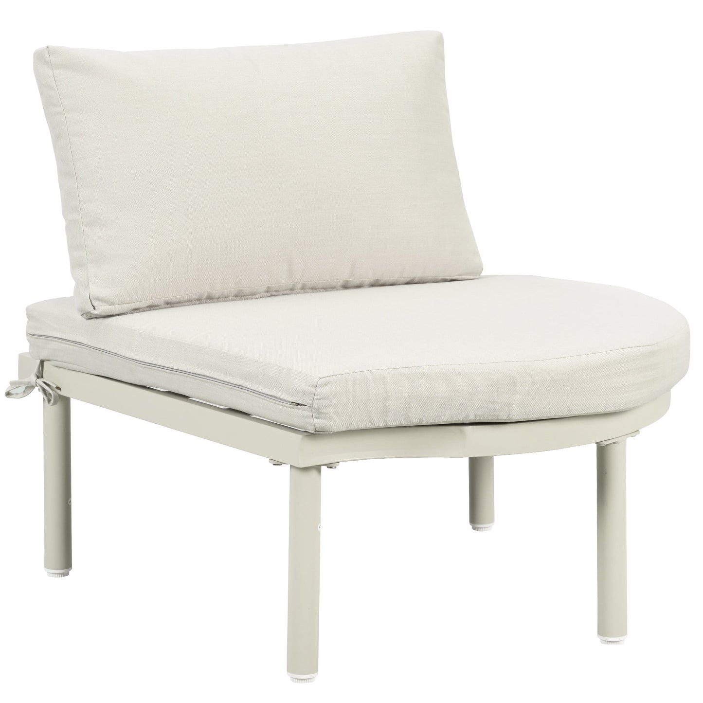 Outdoor Patio Set Half Moon Sectional with Two Coffee Tables Beige Pe Wicker