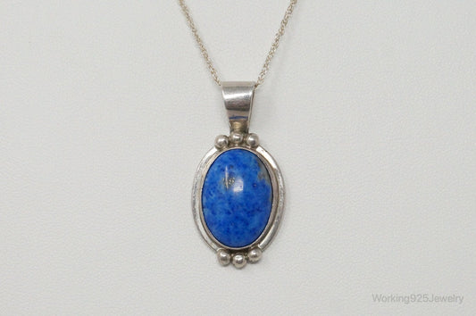 VTG Native American Jason Livingston Lapis Lazuli Sterling Silver Necklace