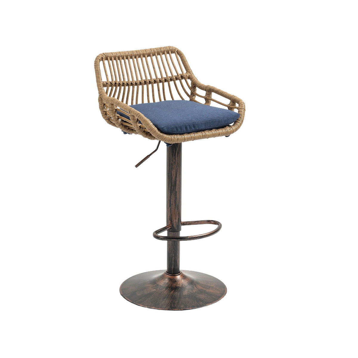 The Harbor Bar Adjustable Linen Swivel Stools — Set of 2