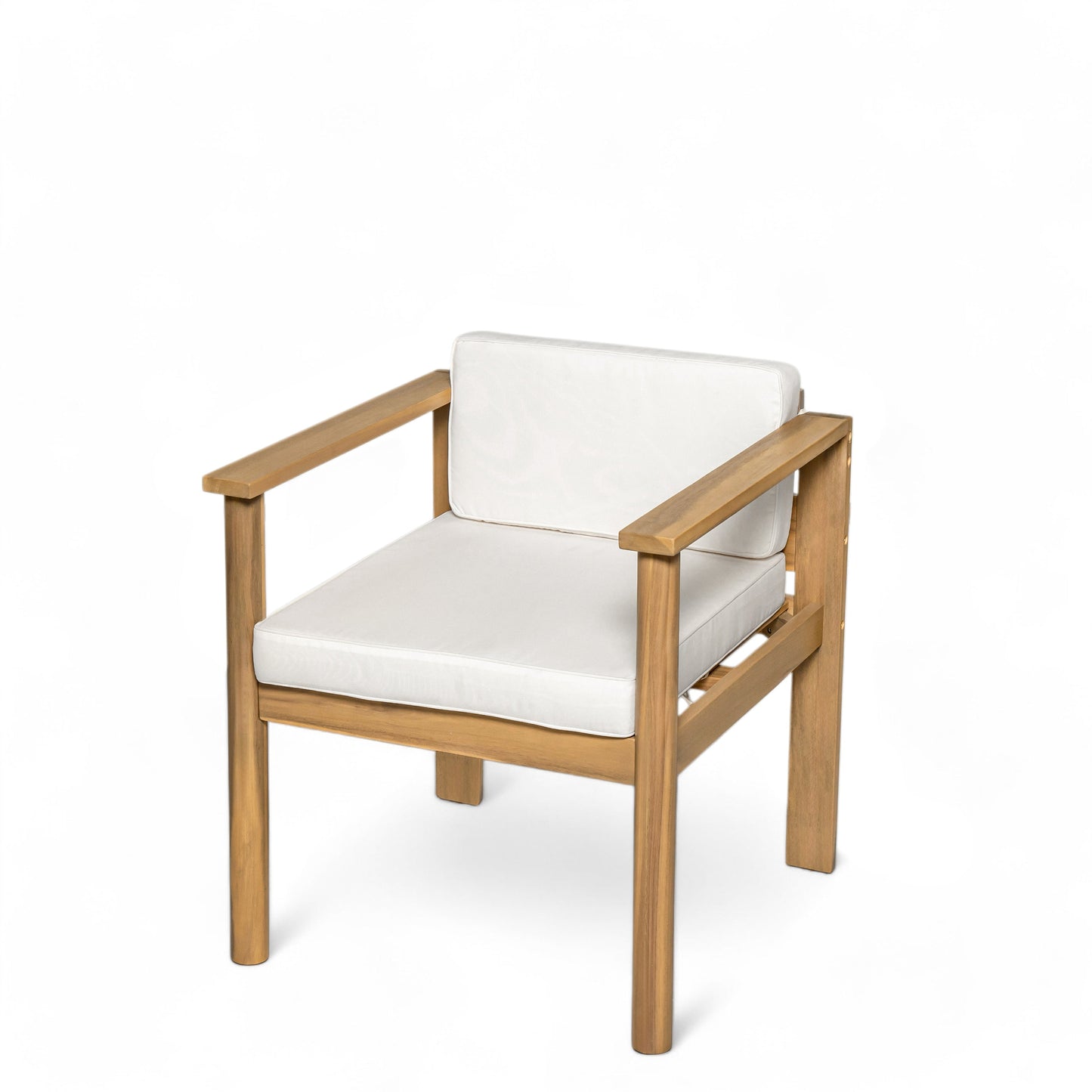 Patio Set Rectangle Light Teak with Removable Cushions for 6 72.8 Inch Table