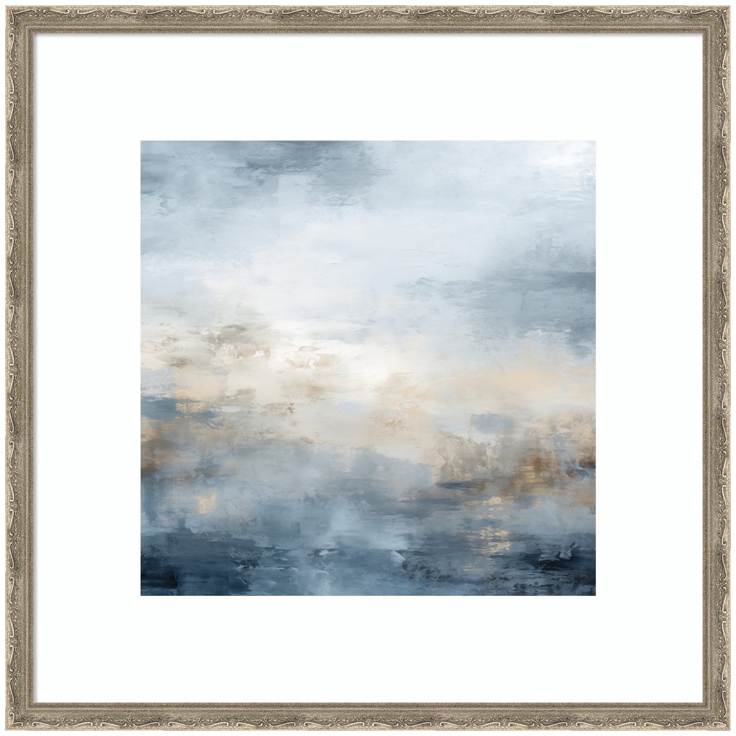 Tonal Abstract Oceanic Nautical Serenity Blue by The Creative Bunch Studio Framed Wall Art Print