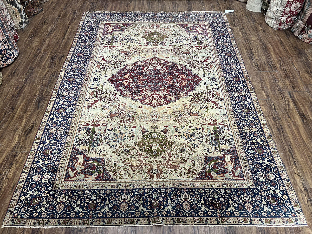 The Sporting Estate Antique Indian Agra Hunting Rug — Early 20th Century