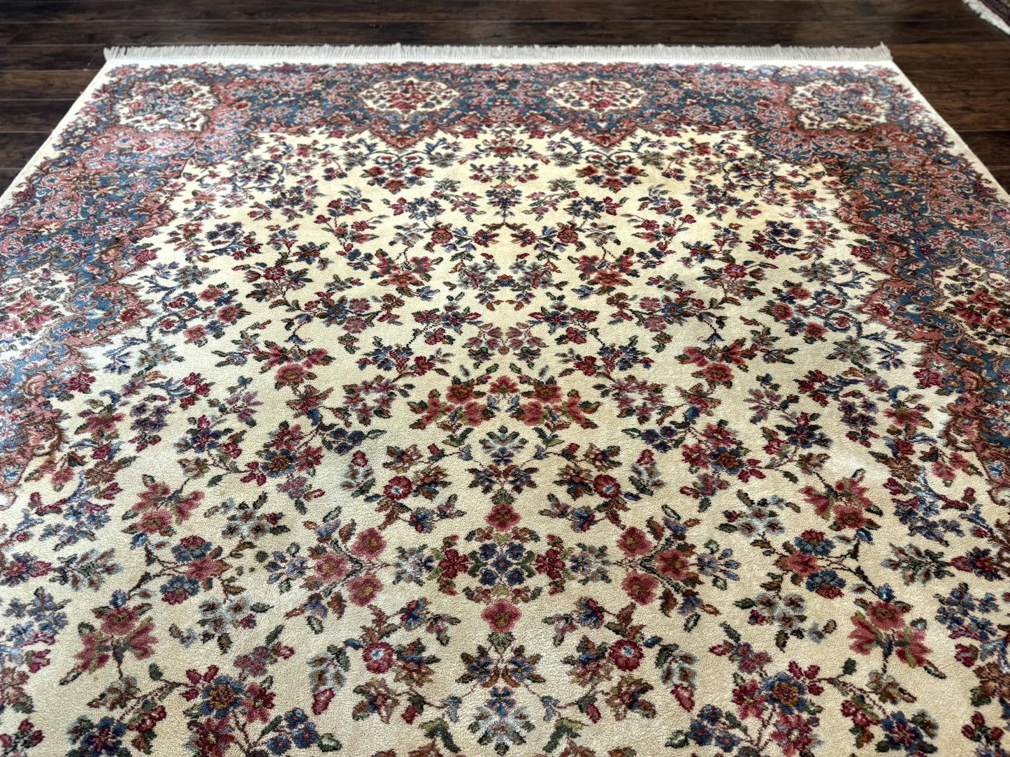 Karastan Rug 8.8 x 12 Ivory Kirman #788, Original 700 Series, Wool Karastan Carpet, Karastan Area Rug, Vintage Karastan, Living Room Rug