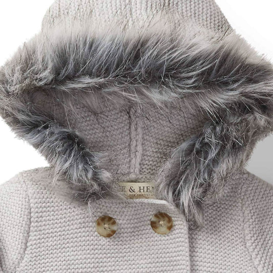 Faux Fur Hooded Sweater Set