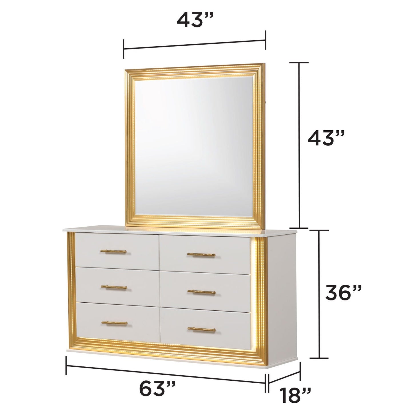 Obsession - Square Mirror - White