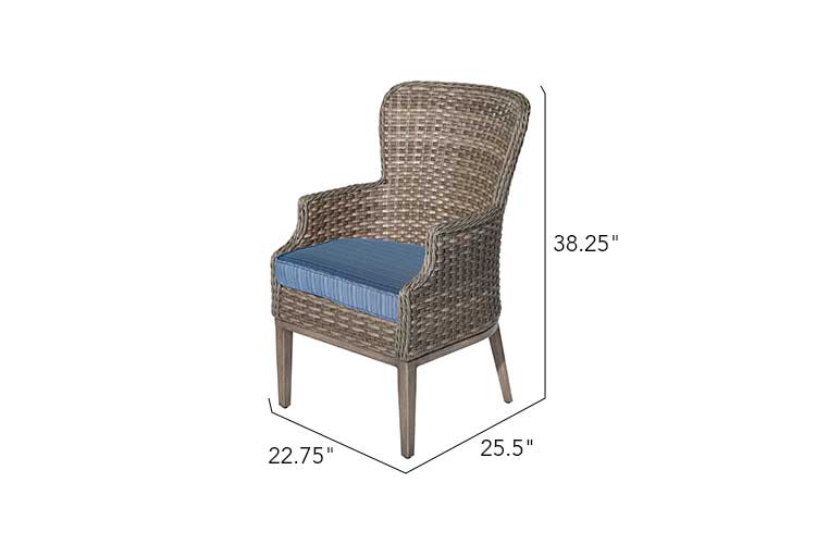The Tenaya 5-Piece Wicker Rattan Outdoor Luxury Dining Set