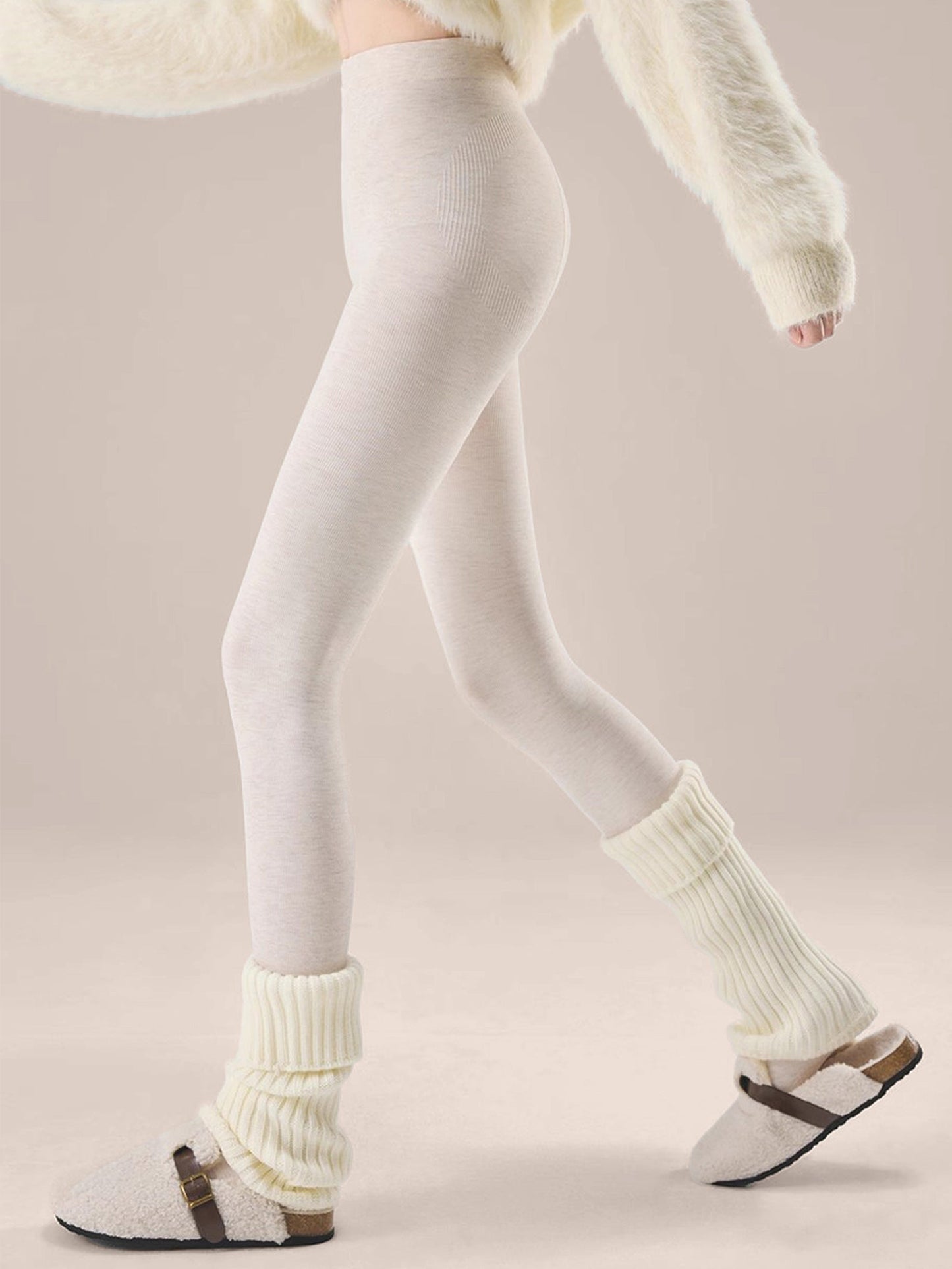 Wool Blend Lightweight Slimming Footed Tights