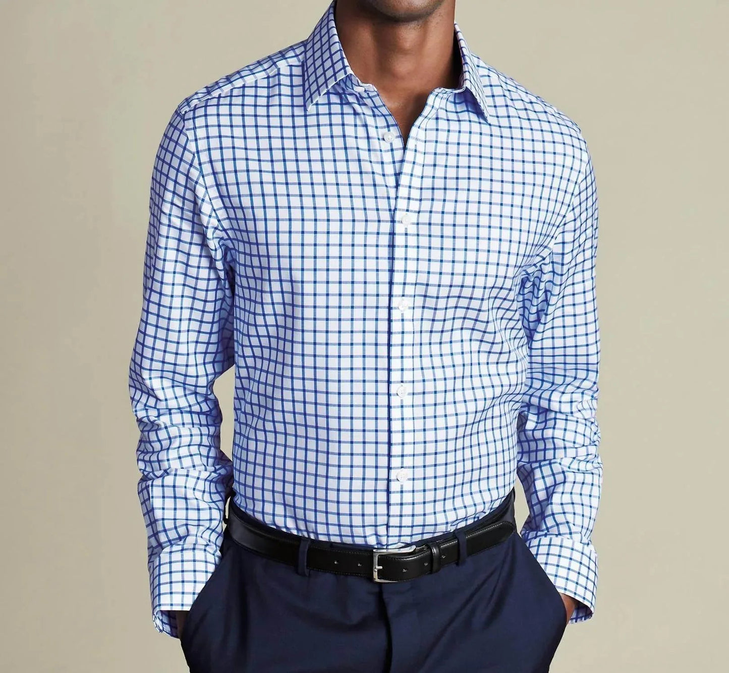 Non-iron Twill Grid Check Shirt