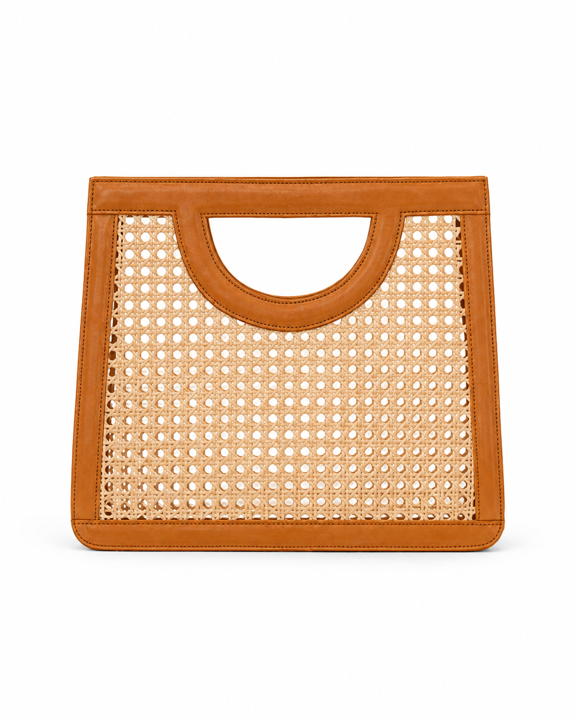 Cora Leather and Rattan Handbag