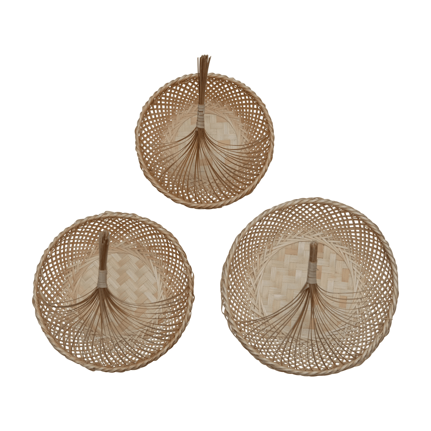 Hand-Woven Seagrass Artisanal Storage Baskets, Set of 3