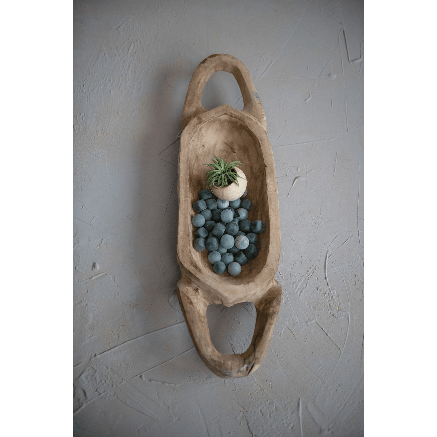 The Heritage Collection Hand-Carved Solid Teakwood Artisan Tray with Handles