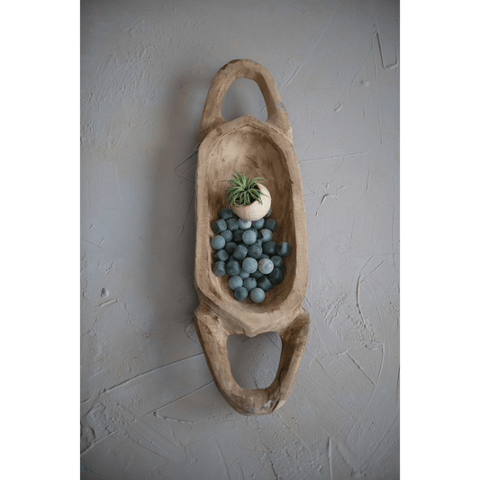 The Heritage Collection Hand-Carved Solid Teakwood Artisan Tray with Handles