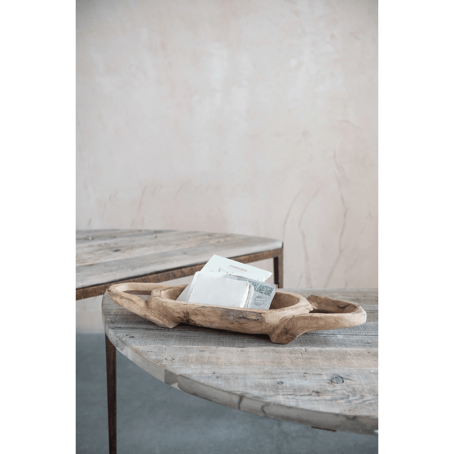 The Heritage Collection Hand-Carved Solid Teakwood Artisan Tray with Handles