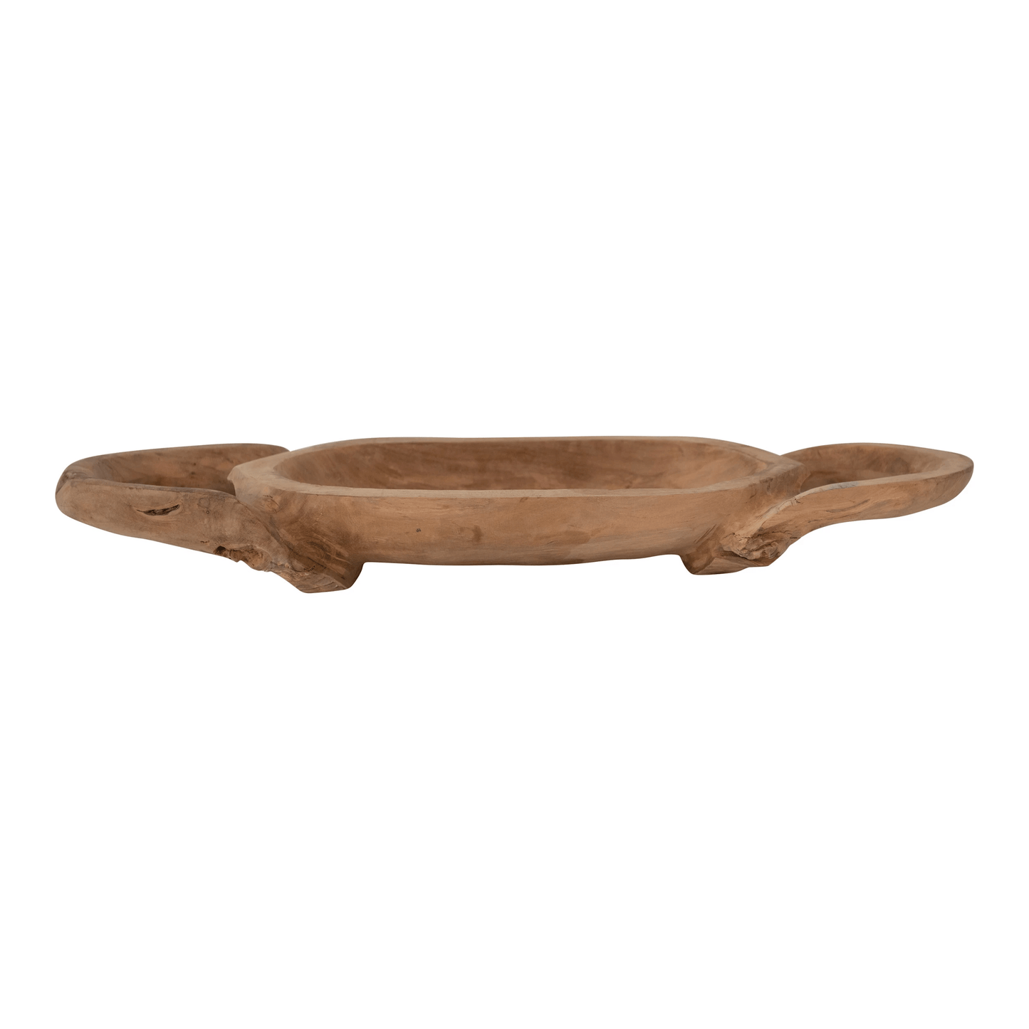 The Heritage Collection Hand-Carved Solid Teakwood Artisan Tray with Handles