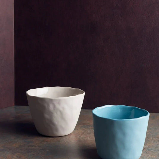 The Rugueux Stoneware Artisan Tumbler, White