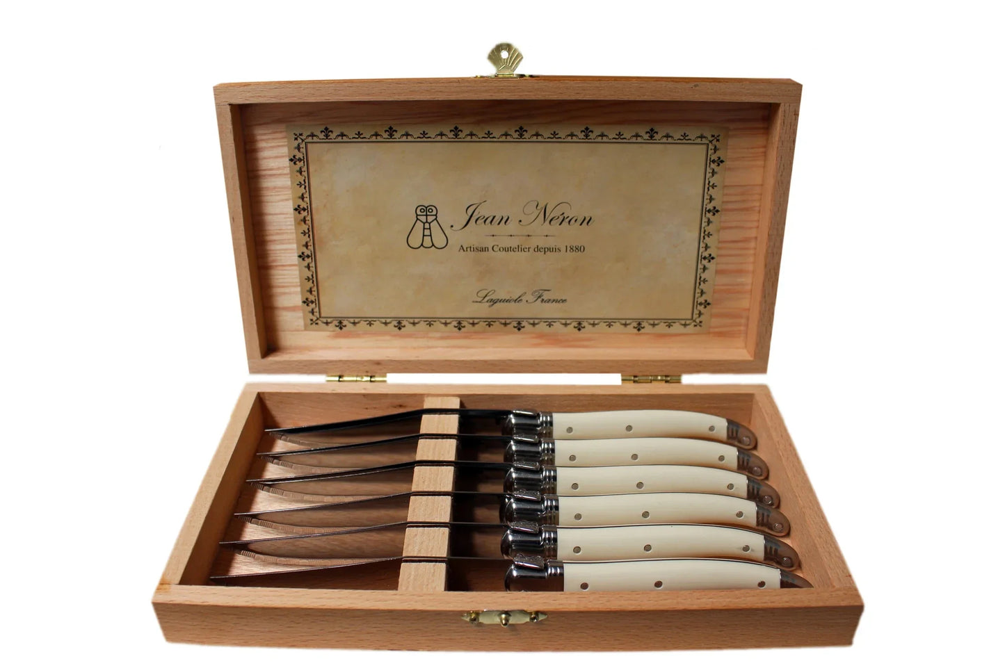 Laguiole Ivory Knives Cutlery Set in Presentation Box, Set of 6 - Exclusive