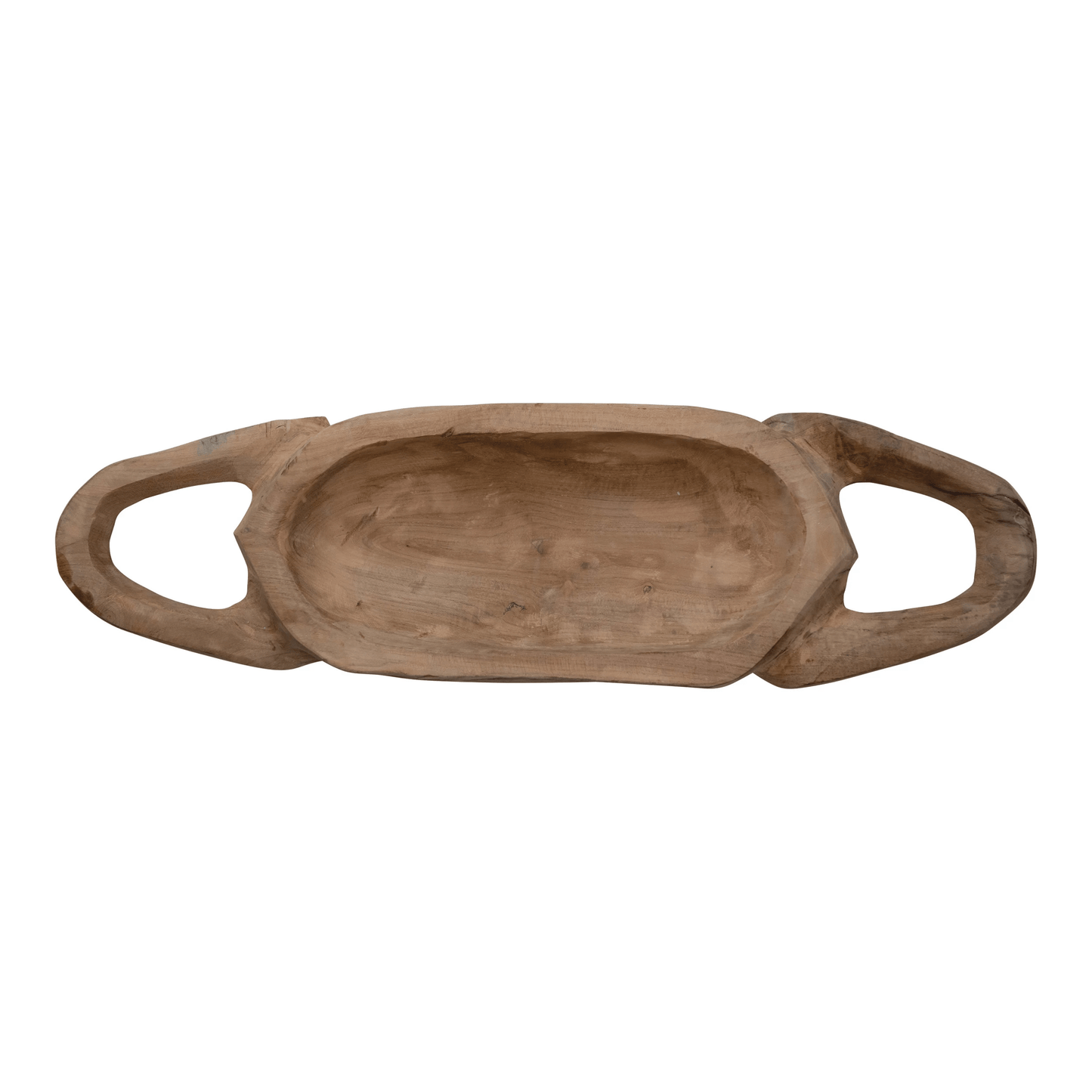 The Heritage Collection Hand-Carved Solid Teakwood Artisan Tray with Handles
