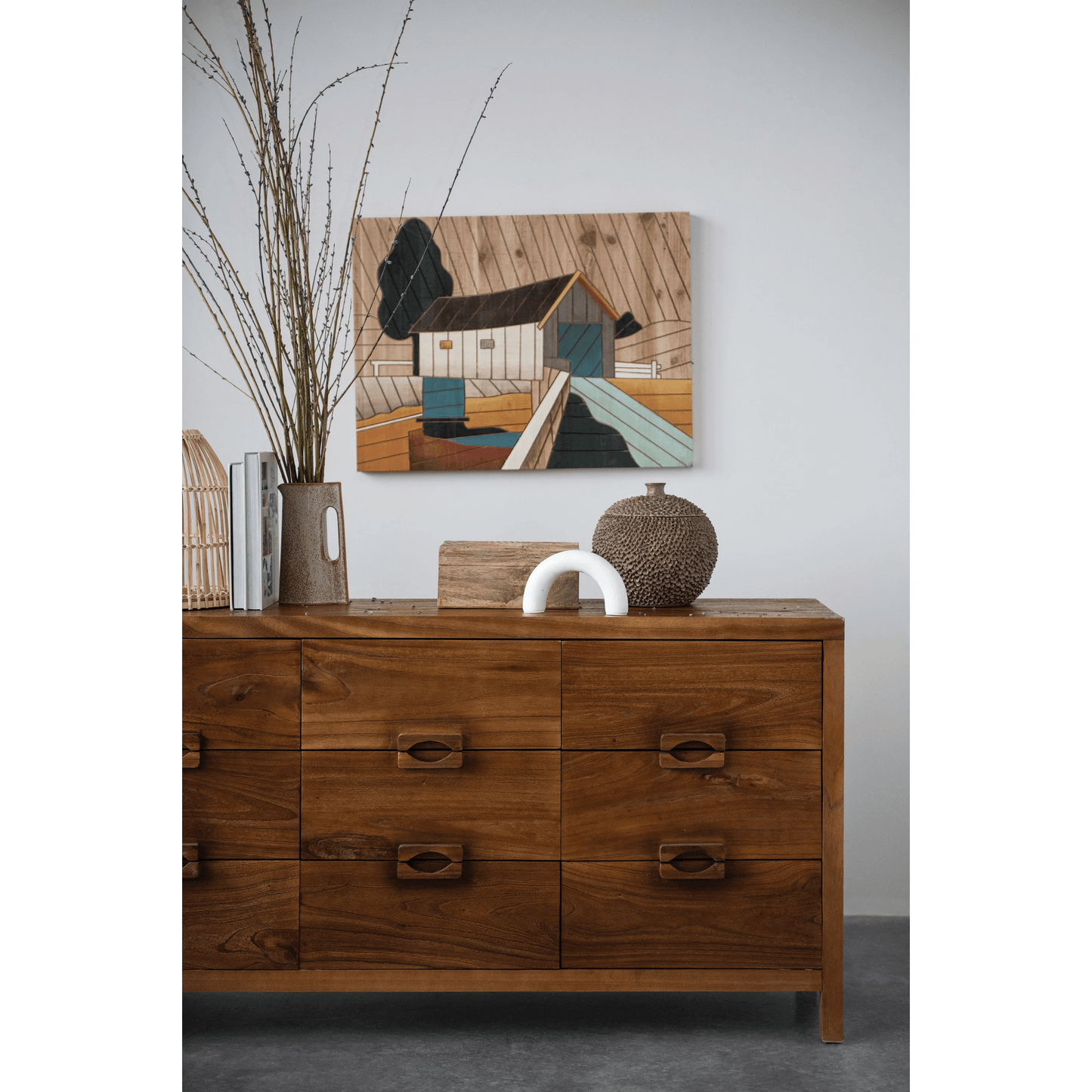 Hand-Carved Mango Wood Artisan Storage Boxes, Set of 2