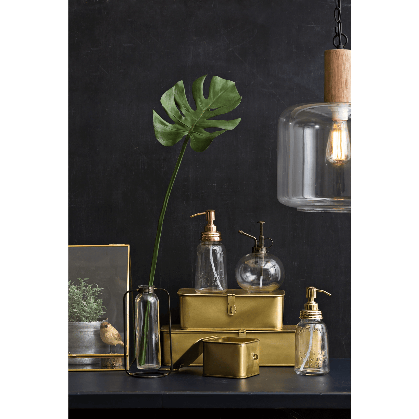 The Glass Garden Bud Vase in Metal Stand