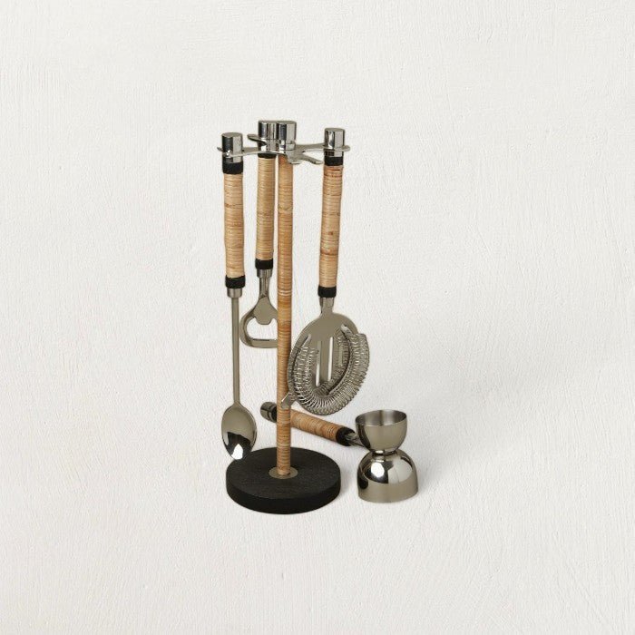 The Bailey Rattan Artisan Hanging Bar Tool Set