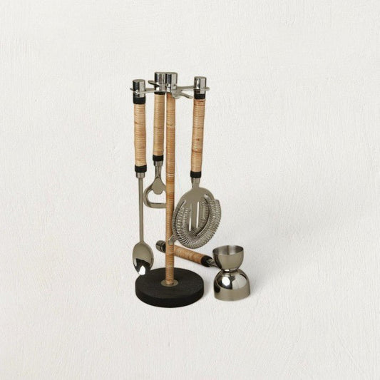 The Bailey Rattan Artisan Hanging Bar Tool Set