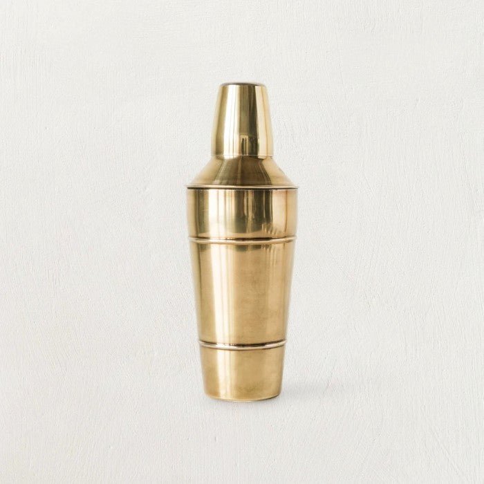 The Belmont Stainless-Steel Cocktail Artisan Shaker with Brass Finish