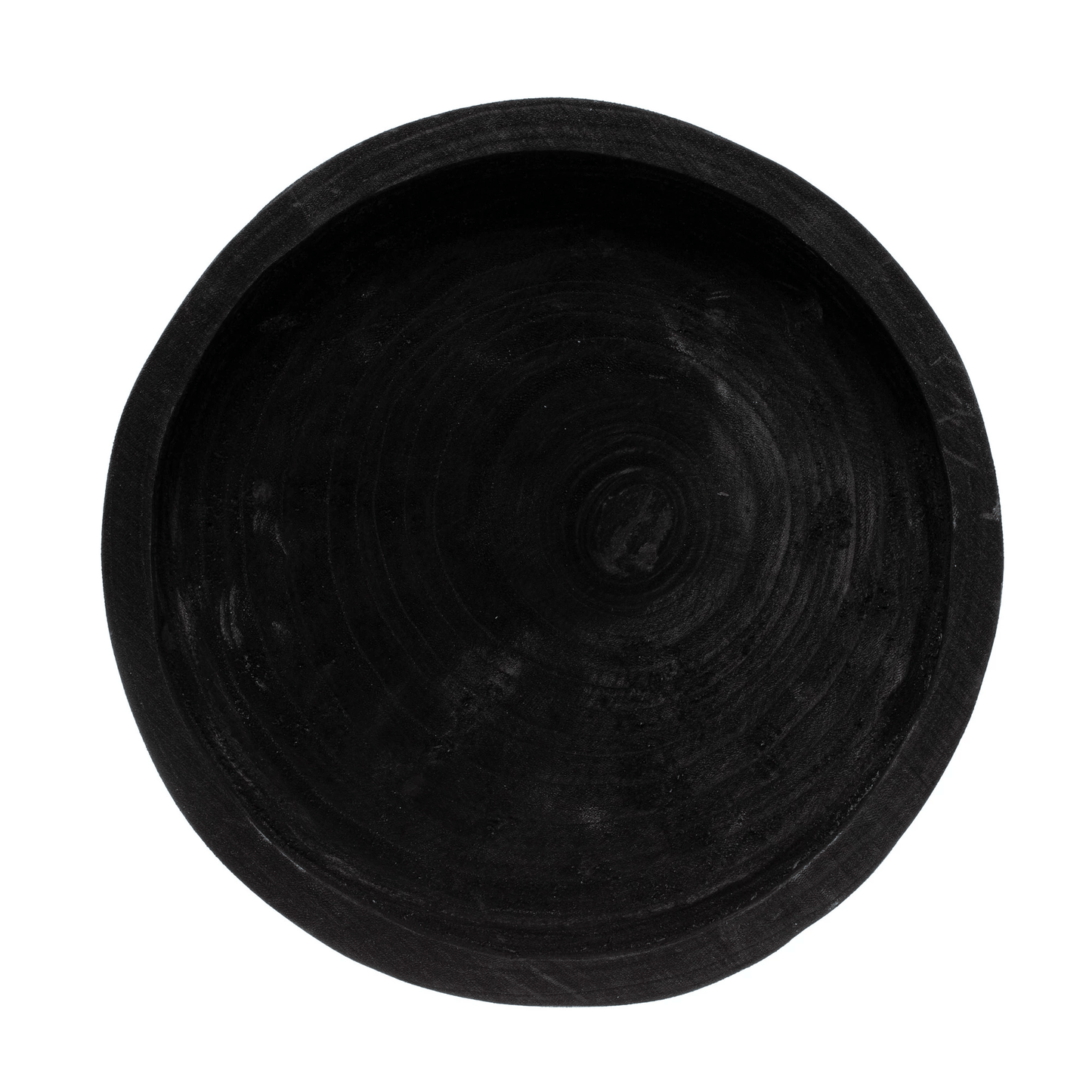 Decorative Paulownia Wood Footed Artisan Tray in Noir Black