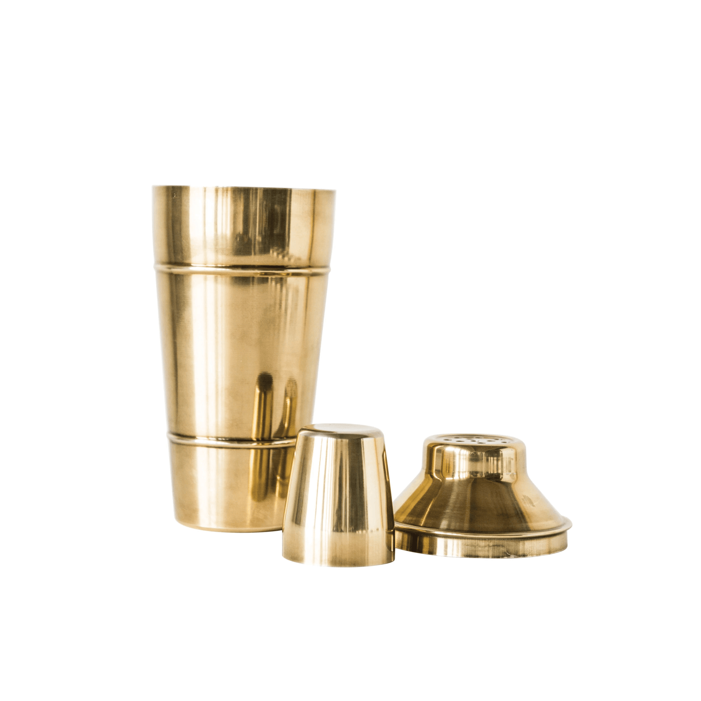 The Belmont Stainless-Steel Cocktail Artisan Shaker with Brass Finish