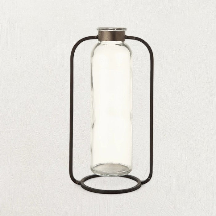 The Glass Garden Bud Vase in Metal Stand