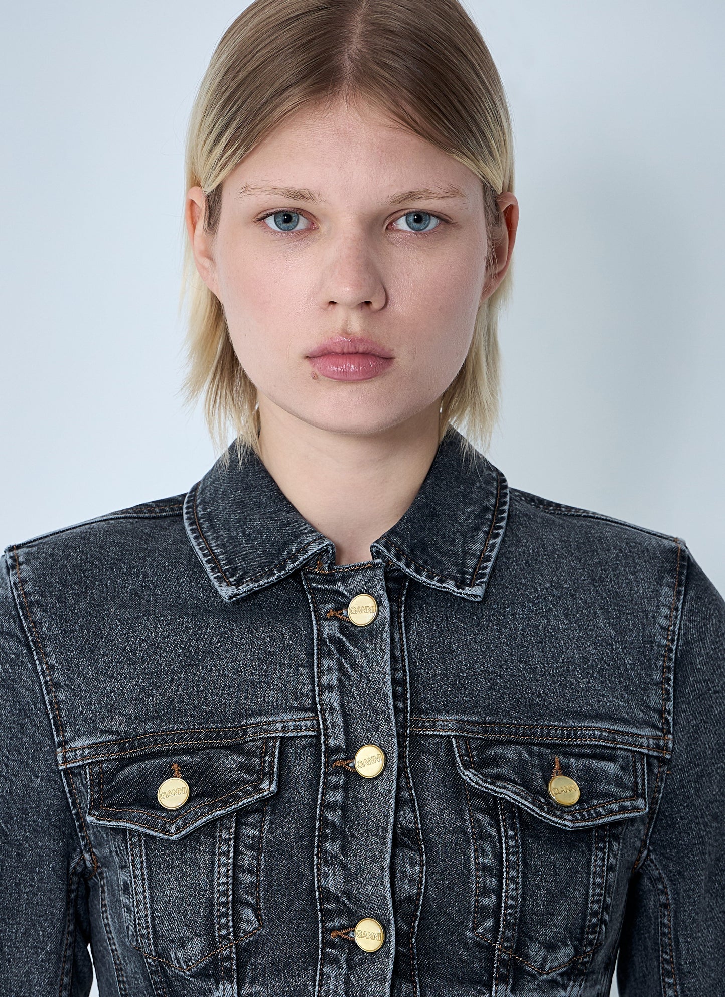 Ganni Women Stretch Denim Jacket