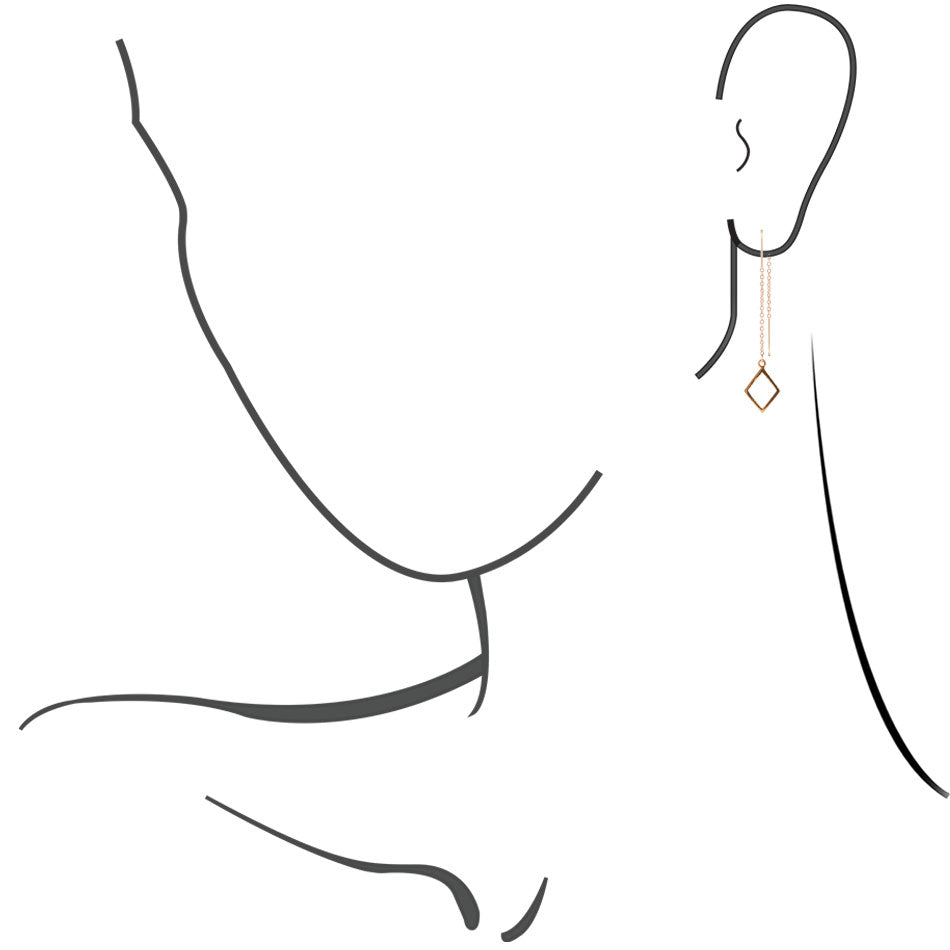 Bronze Geometric Threader Earrings