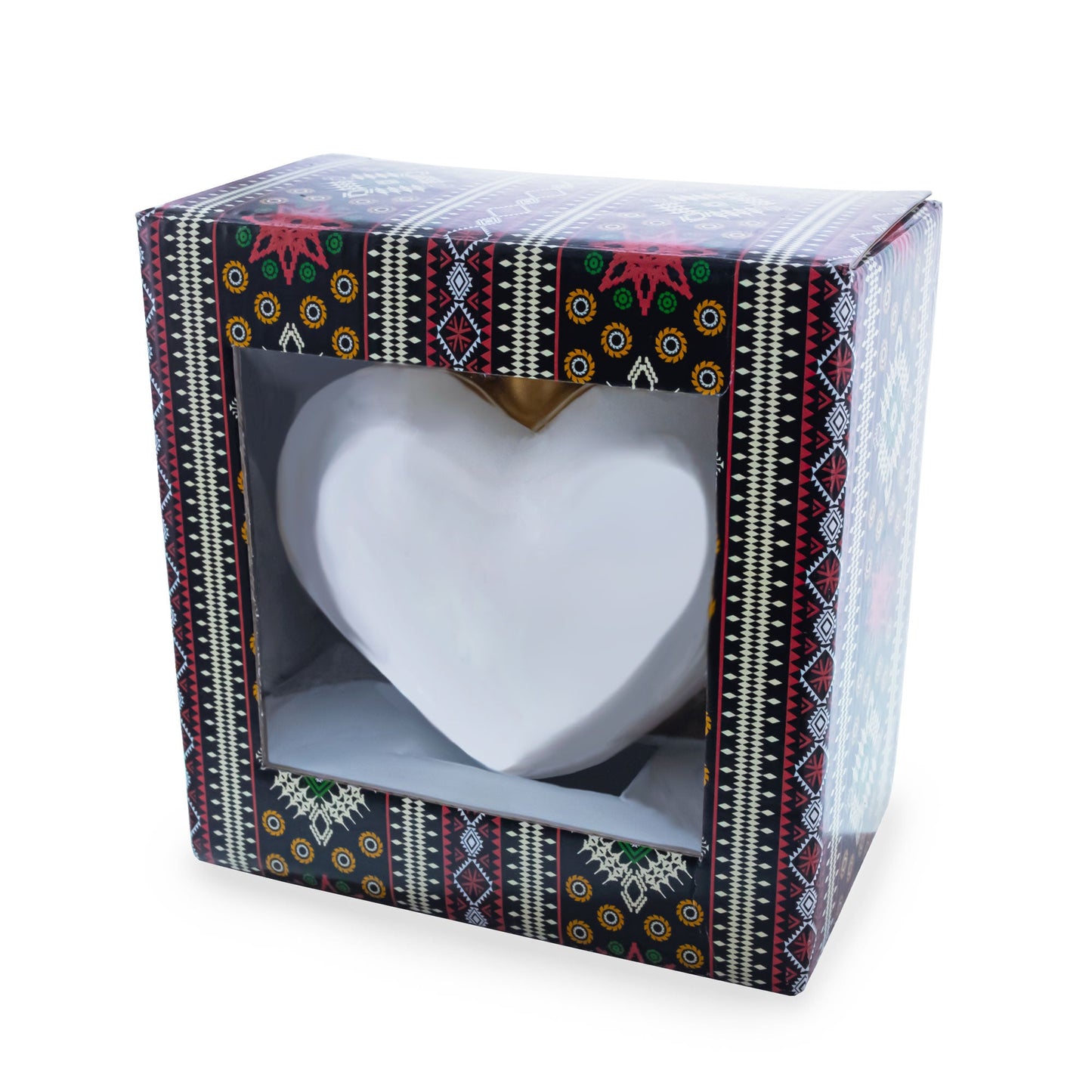 Gilded Baroque Gem Heart Glass Ornament