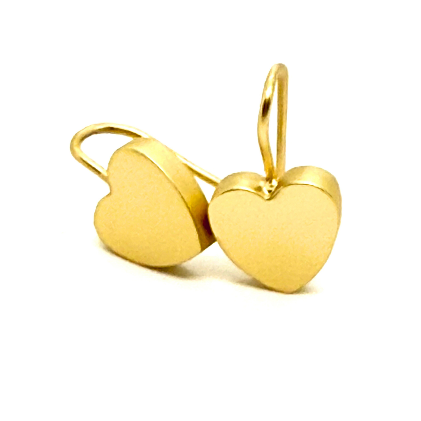 Matte Silver Heart Earrings