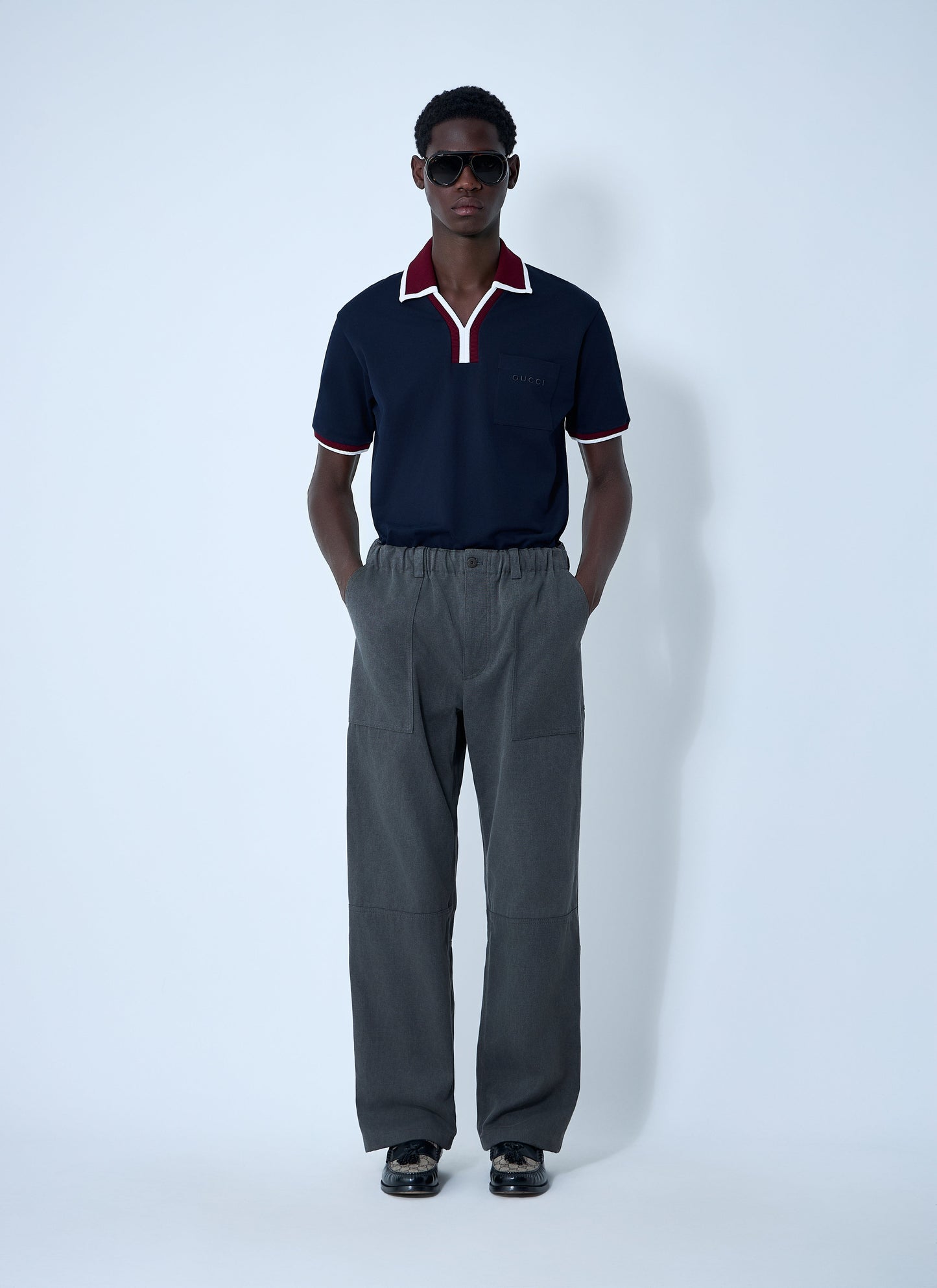 Gucci Men Faded Canvas Pants