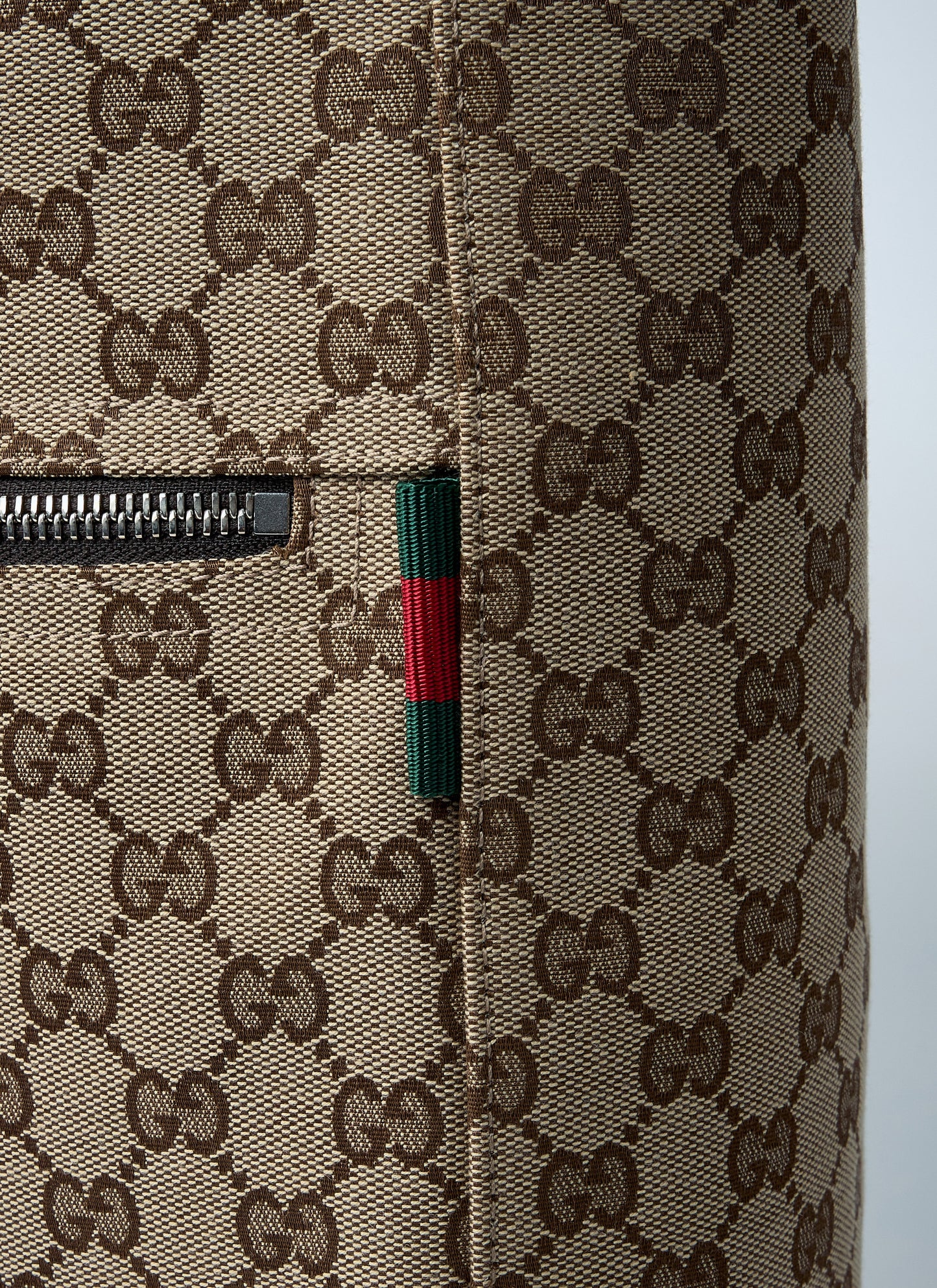 Gucci Medium GG Canvas Tote Bag with Leather Trim