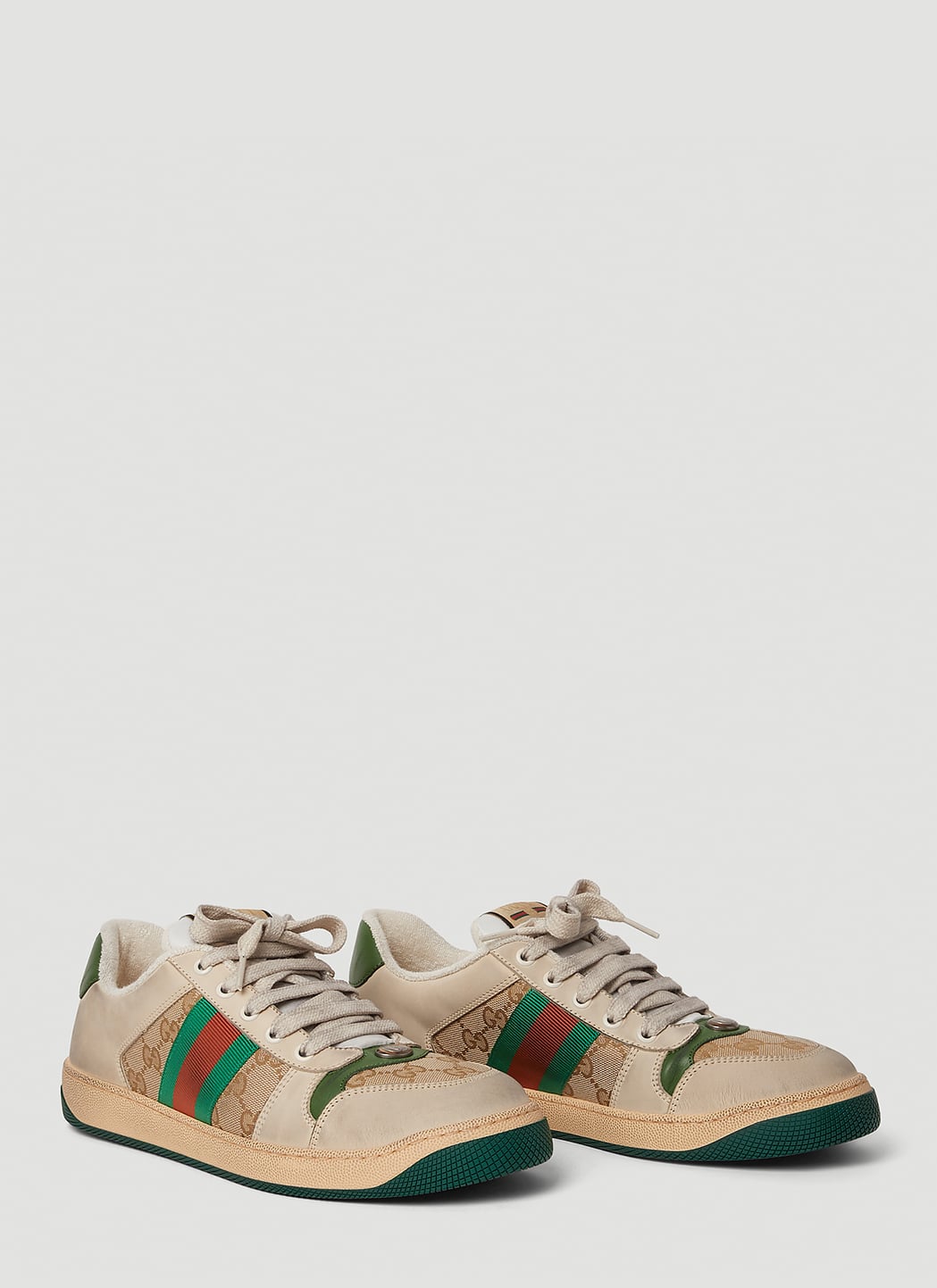 Gucci Screener GG Canvas Sneakers in Beige & Ebony