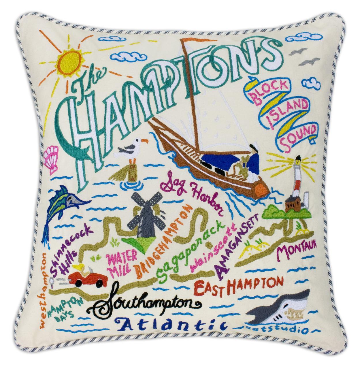 Hamptons Hand-Embroidered Pillow