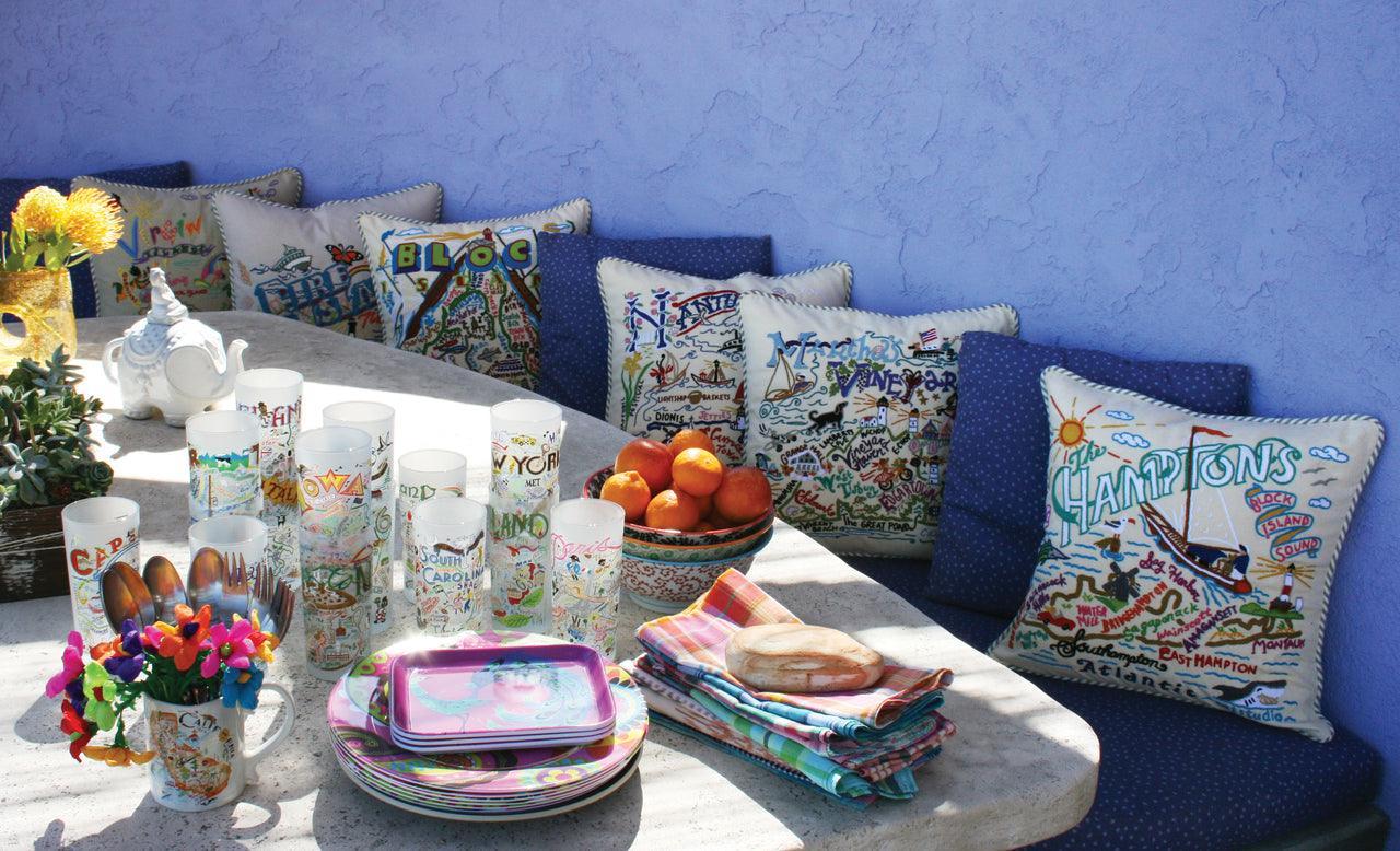Hamptons Hand-Embroidered Pillow