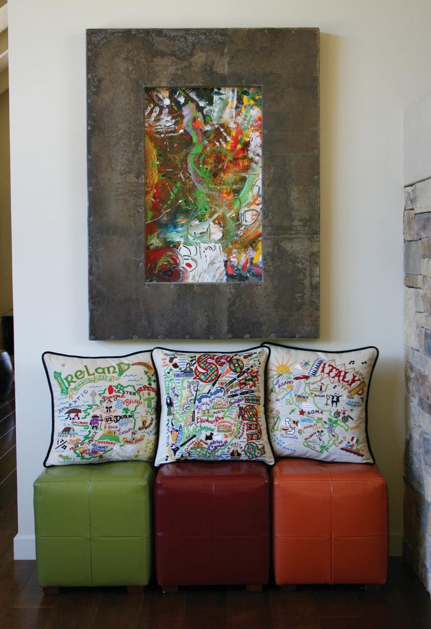 Hamptons Hand-Embroidered Pillow