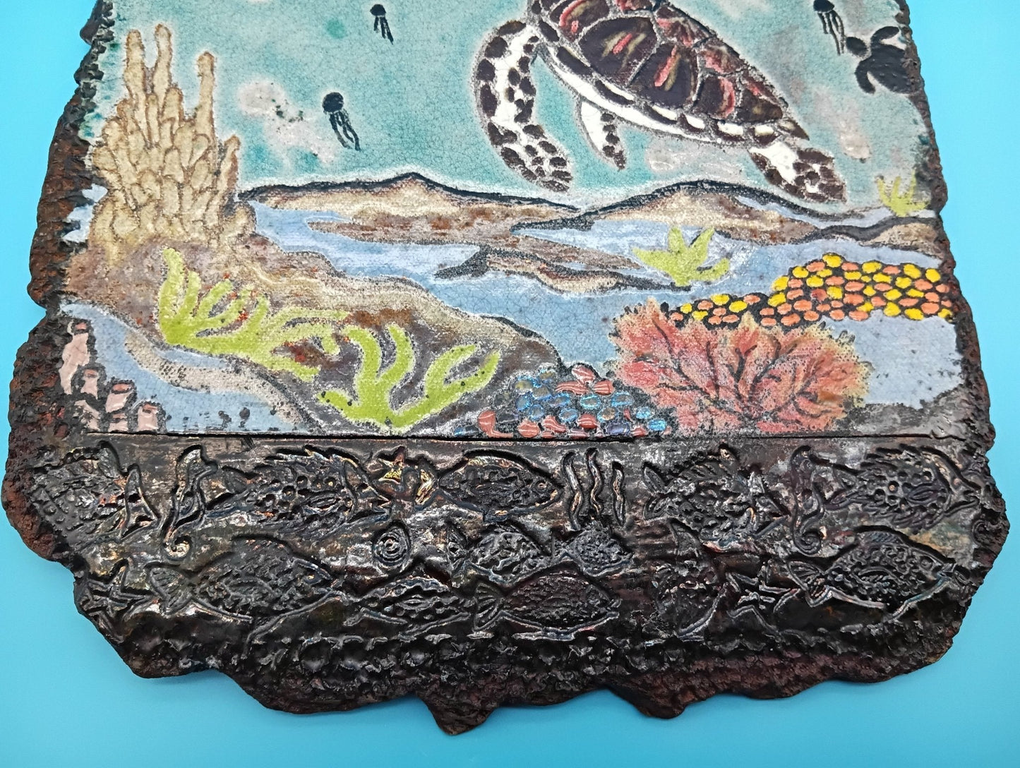 Handmade Raku Fired Sea Turtle Wall Art – Bobbie McCrea North Shore Potter