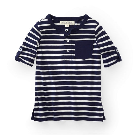 Henley Pocket Tee with Rolled Sleeves