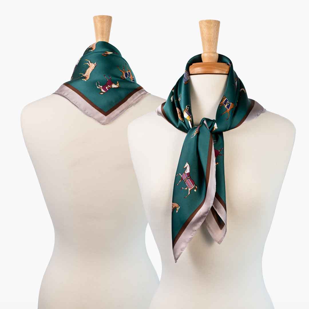 Hunt Club - Stylized Equestrian Scarf in Deep Teal