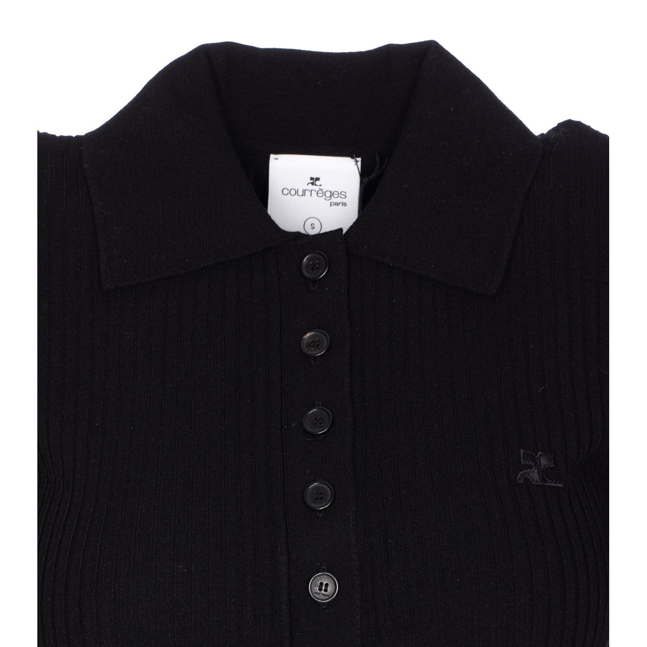 Courreges Women Iconic Rib Knit Polo Shirt