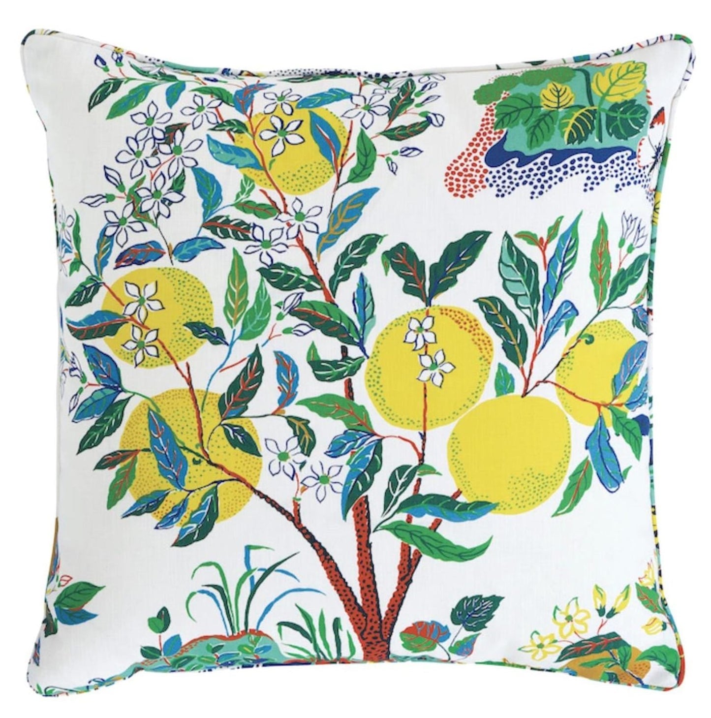 Citrus Garden Pillow Cover in Primary, Indoor Outdoor Pillows, Schumacher Textiles