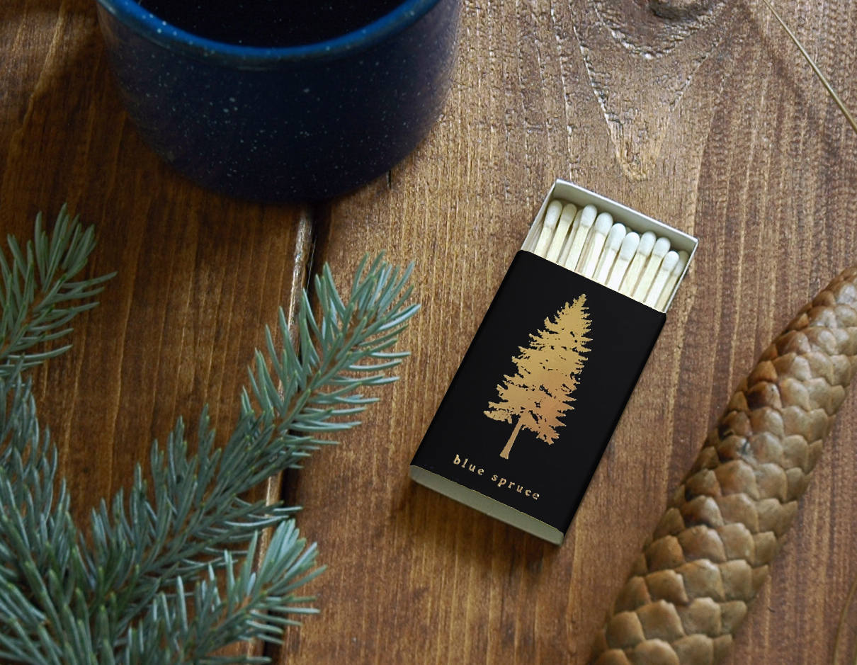 Blue Spruce Tree Matchbox