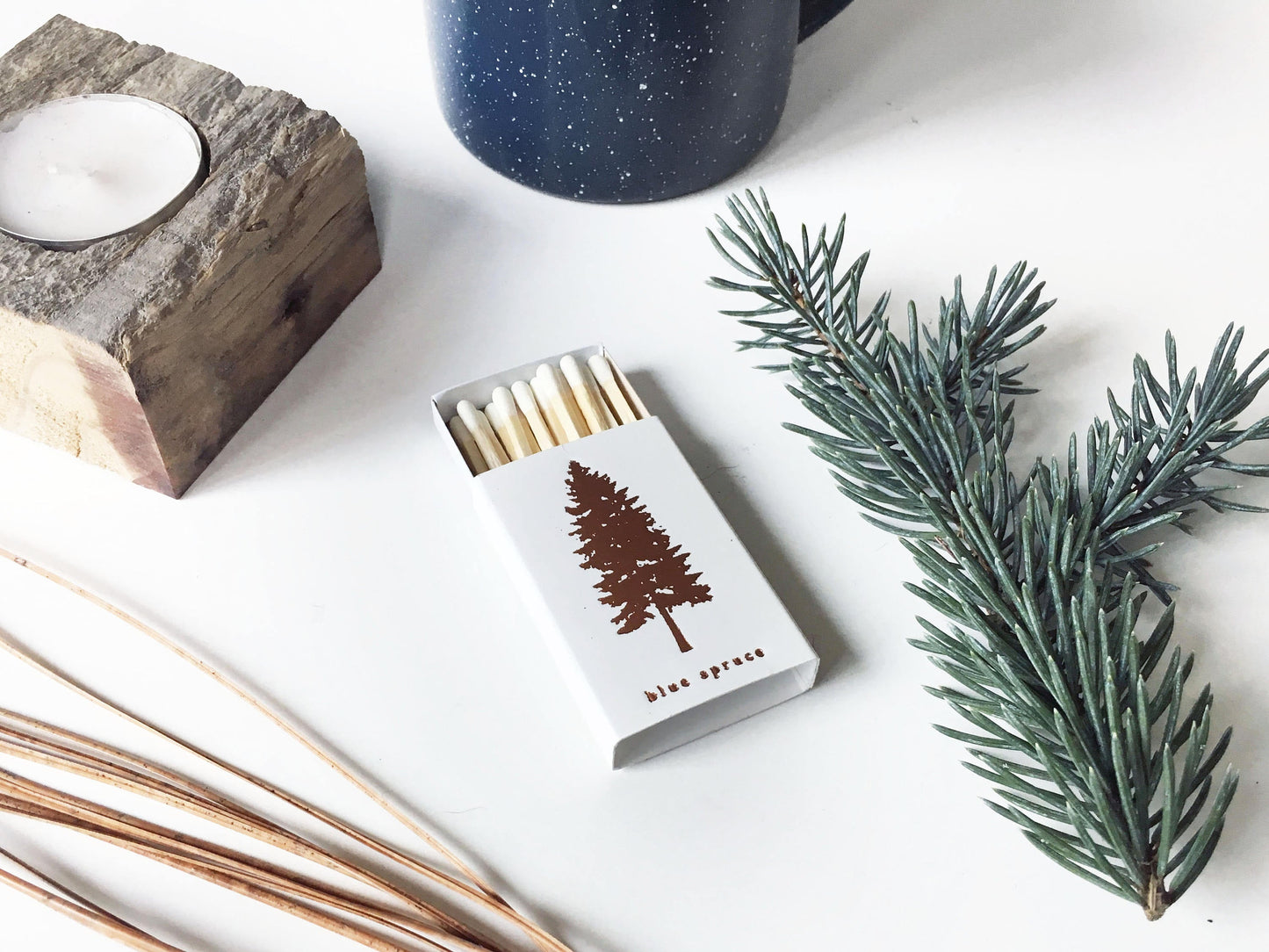 Blue Spruce Tree Matchbox