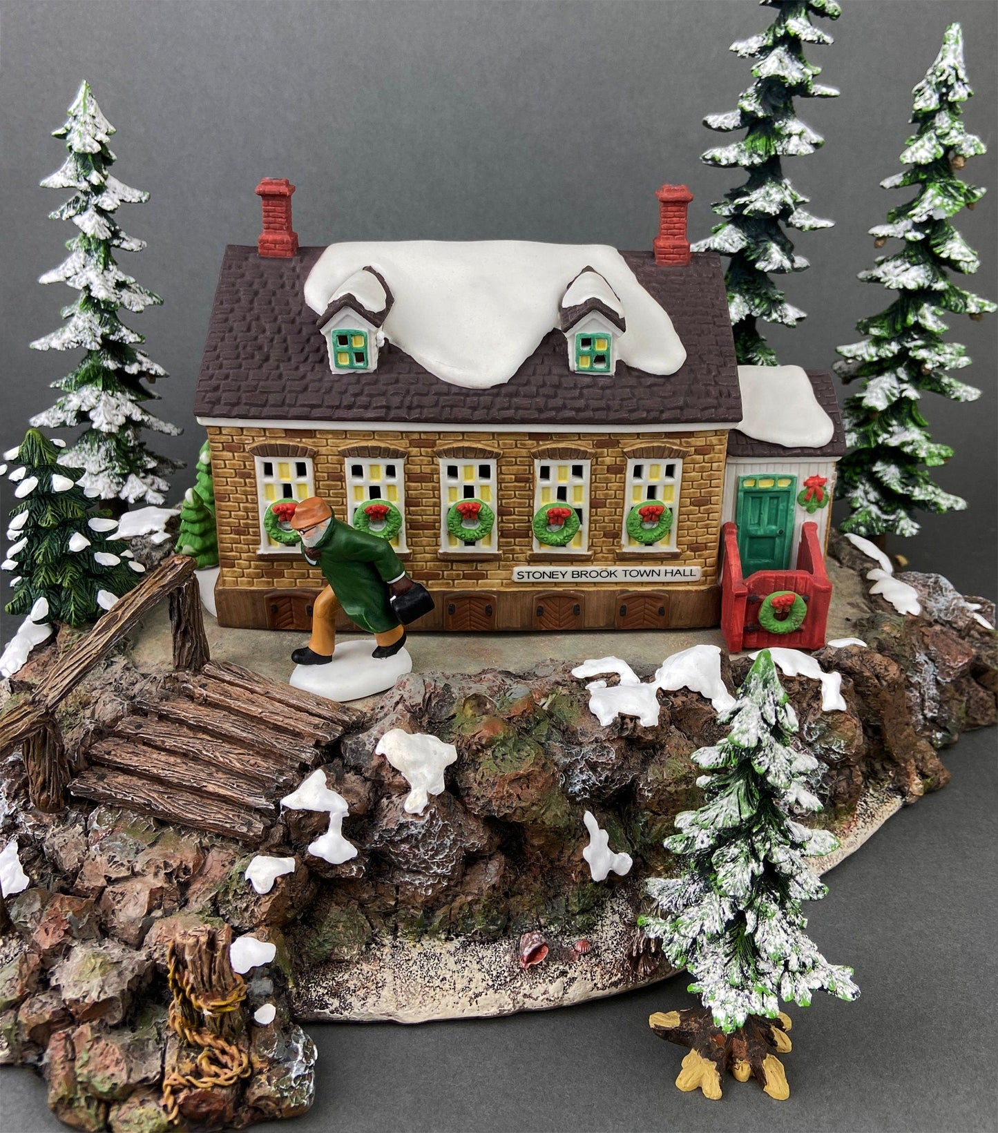 Christmas Village Accessories by Department 56. Illuminated McGrebe Cutters and Sleighs.  New England Village Series.